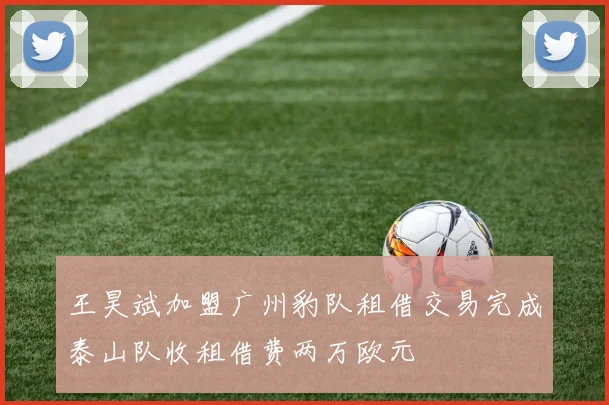 王昊斌加盟广州豹队租借交易完成泰山队收租借费两万欧元